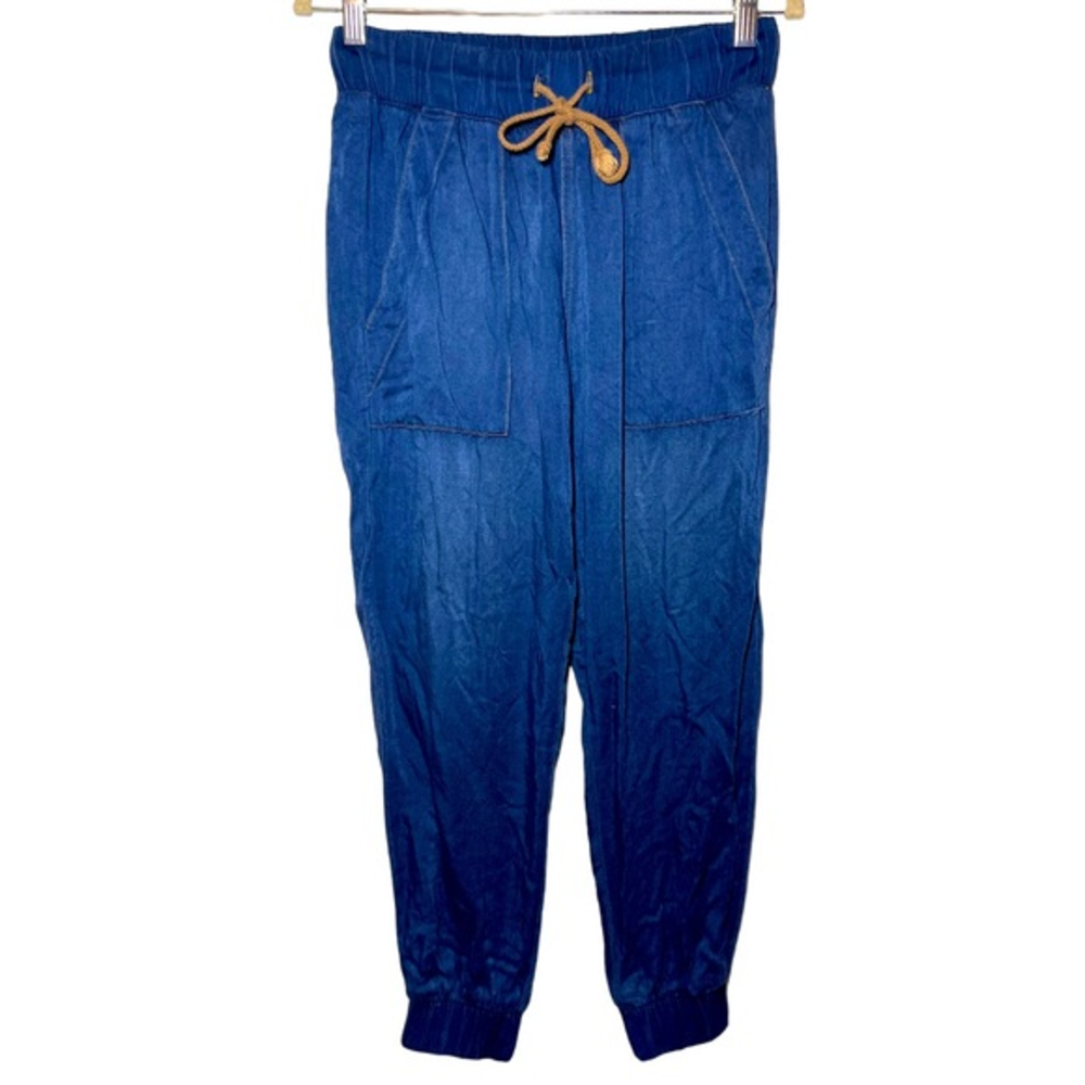 Sundance Tencel Denim Look Elastic Waist Jogger Pants‎ with Pockets S